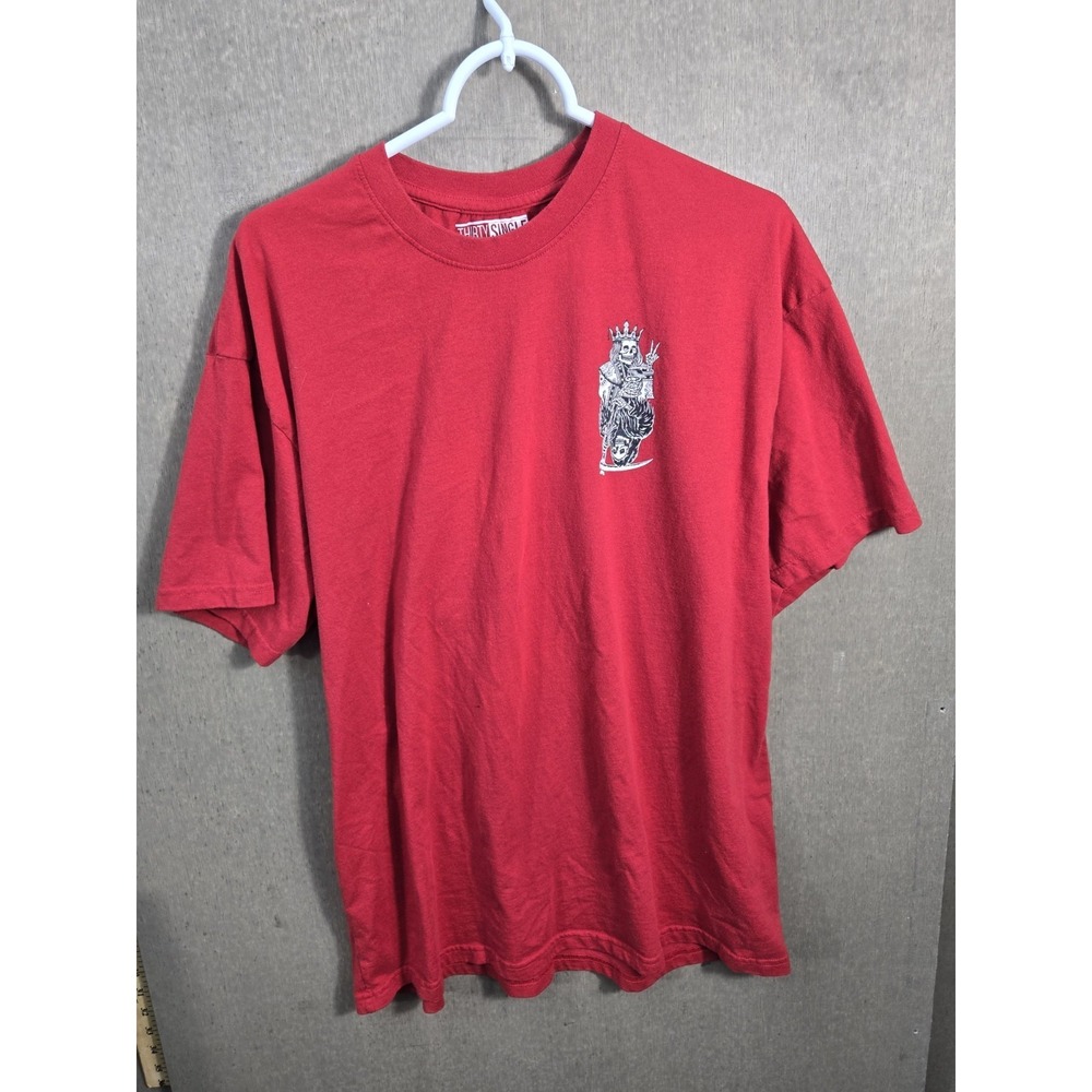 Thirty Single Skeleton King Graphic T Shirt XL Red Skull Grim Reaper Tee